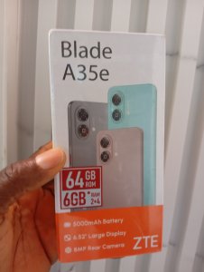 New ZTE Blade A35e Phone, 64GB, 6GB RAM, Android 14, side Fingerprint